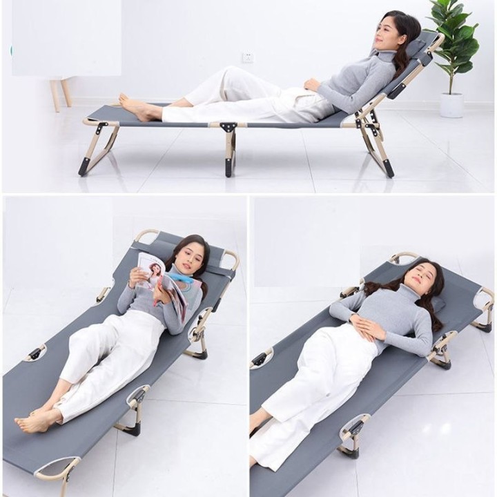 Składane łóżko turystyczne BIZNESOWEpolowekanadyjka PREMIUM 75 cm - kolor szary 3