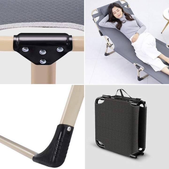 Składane łóżko turystyczne BIZNESOWEpolowekanadyjka PREMIUM 75 cm - kolor szary 3