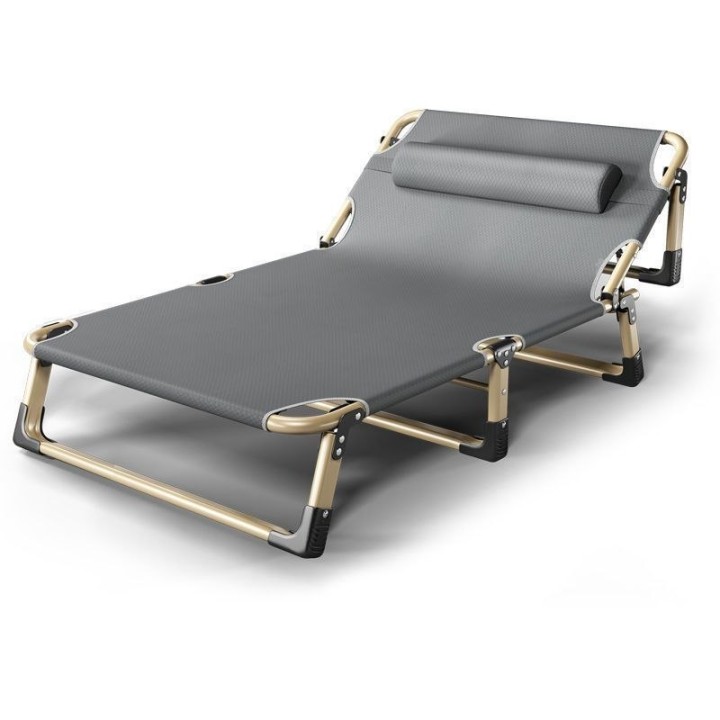 Składane łóżko turystyczne BIZNESOWEpolowekanadyjka PREMIUM 75 cm - kolor szary 3