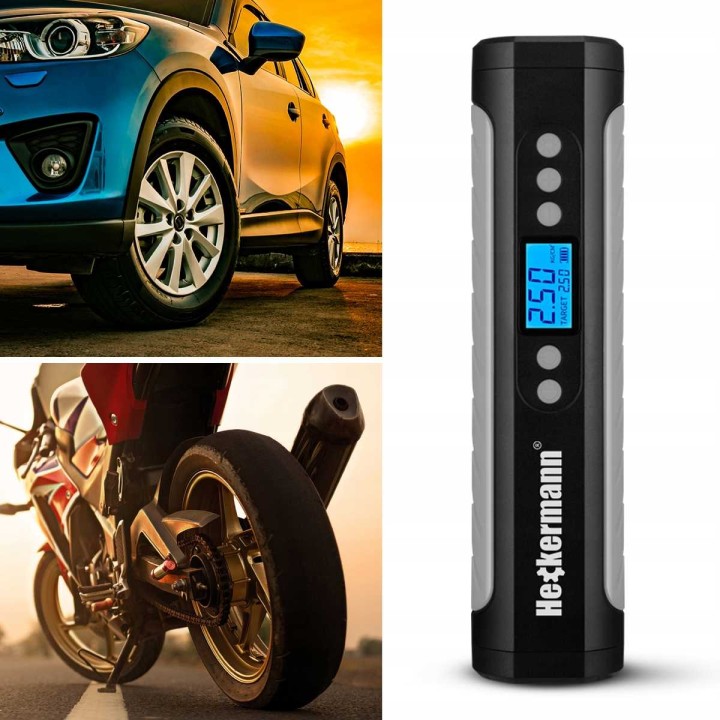Bezprzewodowa pompka samochodowa/rowerowa do opon Heckermann KCB-9531