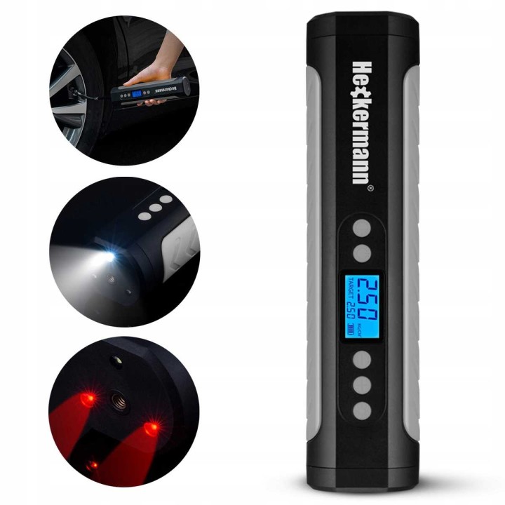 Bezprzewodowa pompka samochodowa/rowerowa do opon Heckermann KCB-9531