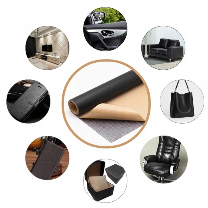 Zszywka skórzana HECKERMANN 100x137 cm w kolorze czarnym