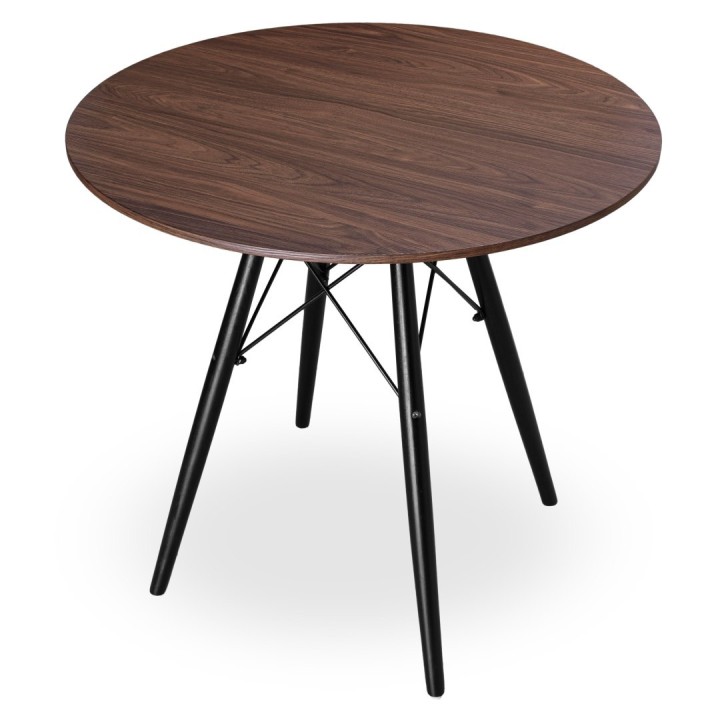 Stolik okrągły PARIS BLACK 80 cm z naturalnego jesionu