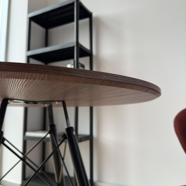 Stolik okrągły PARIS BLACK 80 cm z naturalnego jesionu