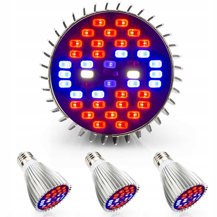 Lampa LED do uprawy Heckermann 3x10W 120LED 3 głowice