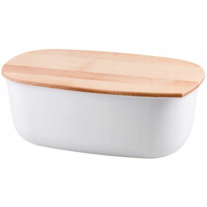 CHLEBAK POJEMNIK NA CHLEB PIECZYWO BIAŁY BUKOWY