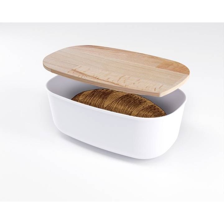 CHLEBAK POJEMNIK NA CHLEB PIECZYWO BIAŁY BUKOWY