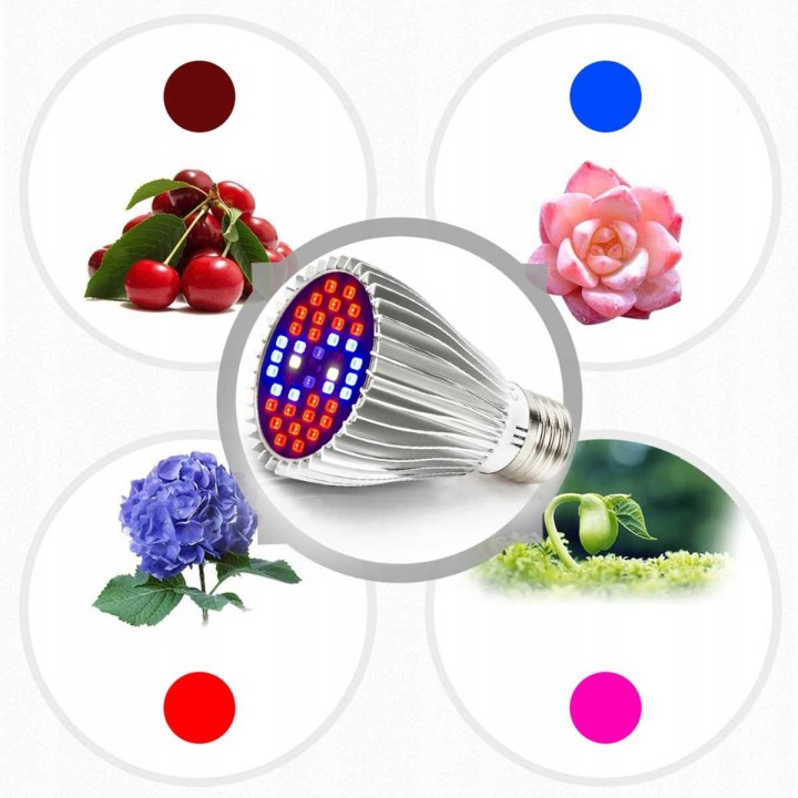 Lampa LED do uprawy Heckermann 3x10W 120LED 3 głowice