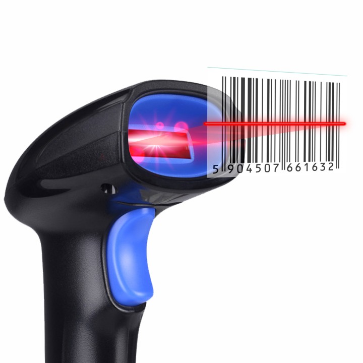 Zestaw Przewodowy czytnik skaner kodów kreskowych 1D Heckermann YHD-1100 + Stojak