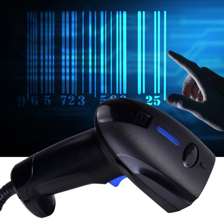 Zestaw Przewodowy czytnik skaner kodów kreskowych 1D Heckermann YHD-1100 + Stojak