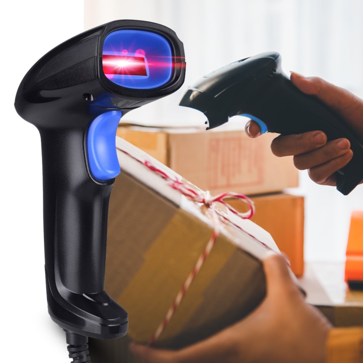 Zestaw Przewodowy czytnik skaner kodów kreskowych 1D Heckermann YHD-1100 + Stojak