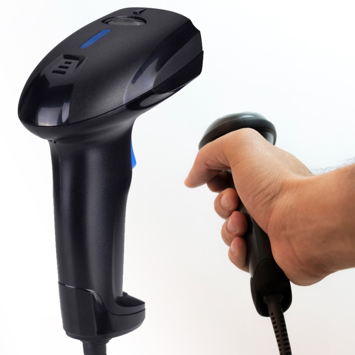 Zestaw Przewodowy czytnik skaner kodów kreskowych 1D Heckermann YHD-1100 + Stojak