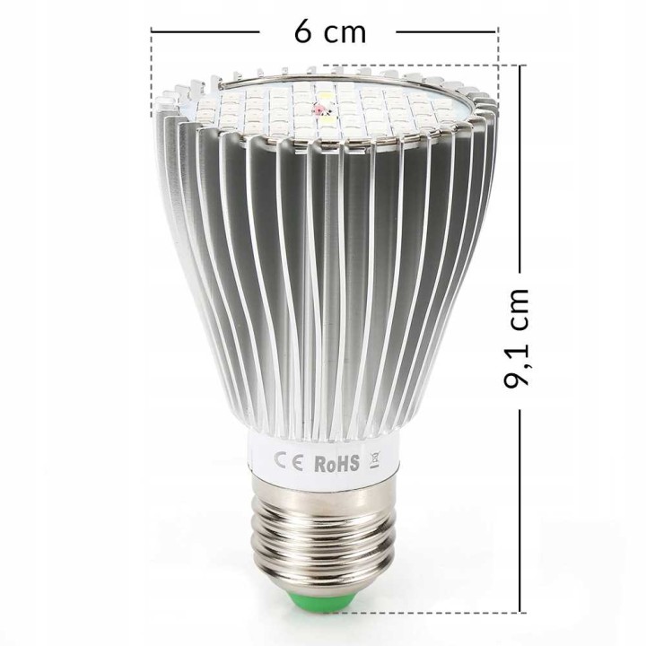 Lampa LED do uprawy Heckermann 3x10W 120LED 3 głowice