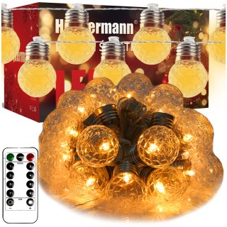 Lampki świąteczne LED USB Heckermann 20L 6m kulki