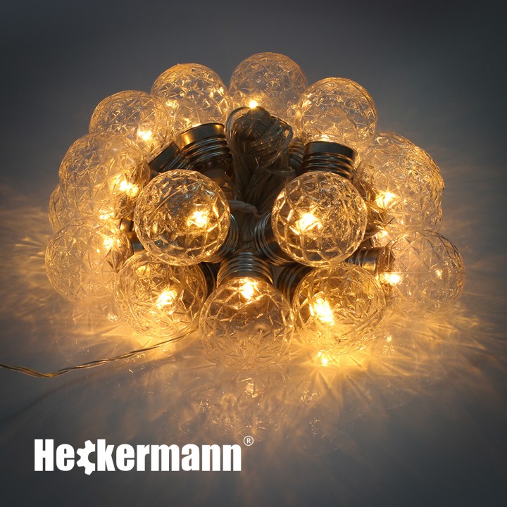 Lampki świąteczne LED USB Heckermann 20L 6m kulki