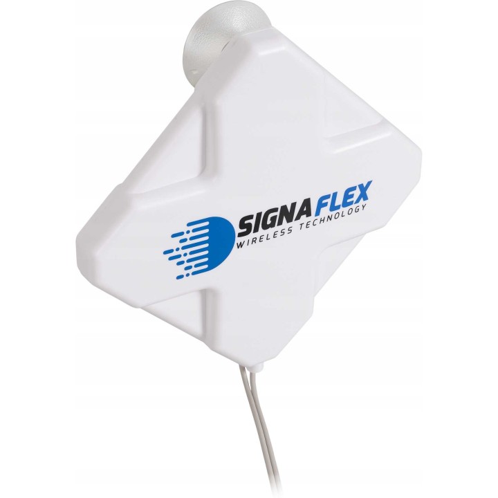 Antena Signaflex Mini X-Cross 2x20dBi z Mapą BTS i Kablem 5m CRC9 Biała