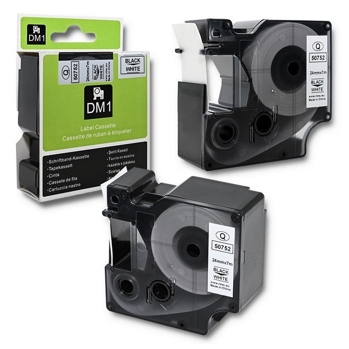 Taśma DYMO D1 Qoltec 5371353718 24mm x 7m Biała/Czarny - Profesjonalna jakość