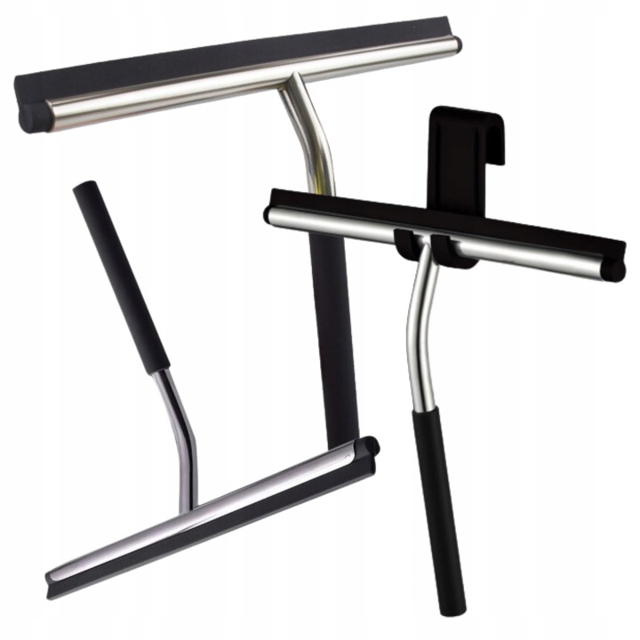 Szybka ściągaczka do wody z hakiem - czarna, idealna do okien i luster