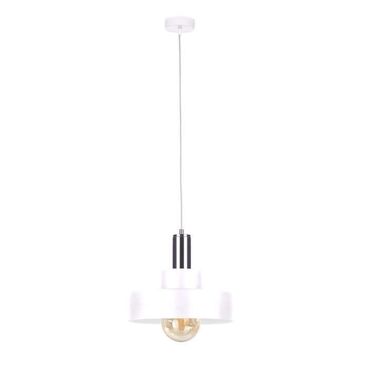 Lampa wisząca 1xE27 GIZA WHITE/SILVER