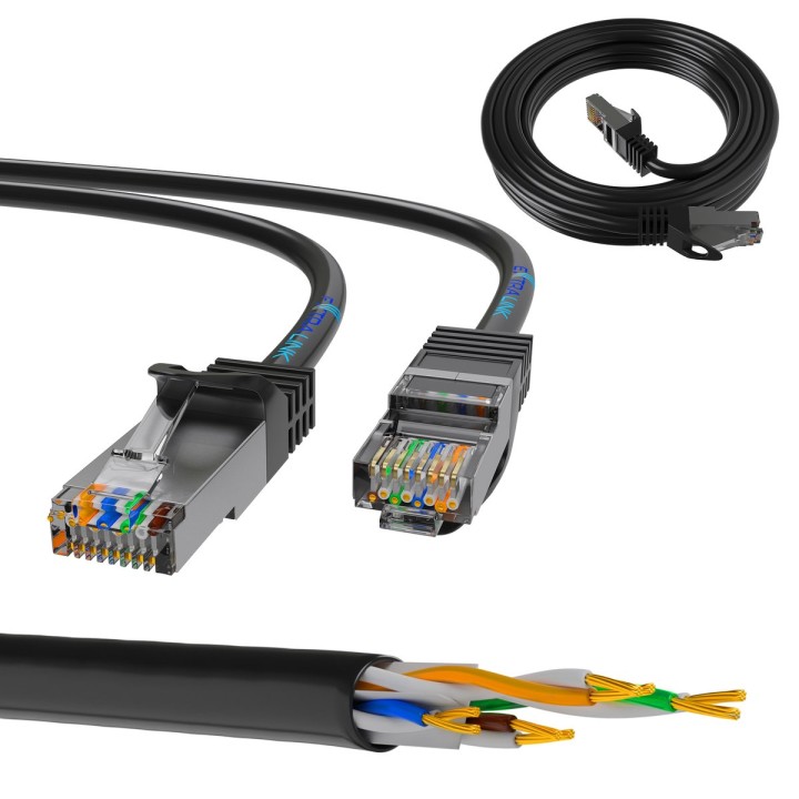 Extralink Kabel sieciowy Kat.5e FTP 3m - Patchcord LAN Miedź