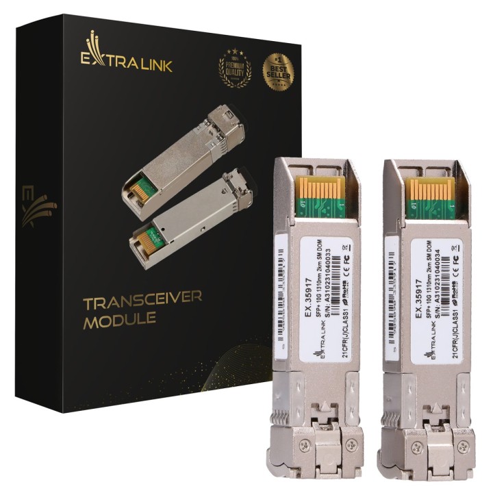 Moduł SFP+ Extralink 10G 2szt | 10Gbps, LC/UPC, 1310nm, 2km, SM