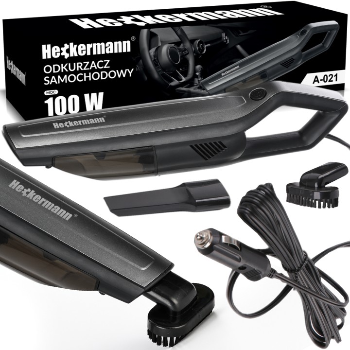 Odkurzacz samochodowy Heckerman A-021 z kablem - skuteczne sprzątanie