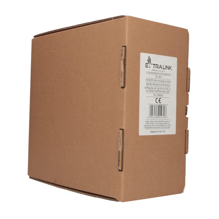 Kabel sieciowy Extralink CAT5E FTP (F/UTP) 100M do zastosowań zewnętrznych