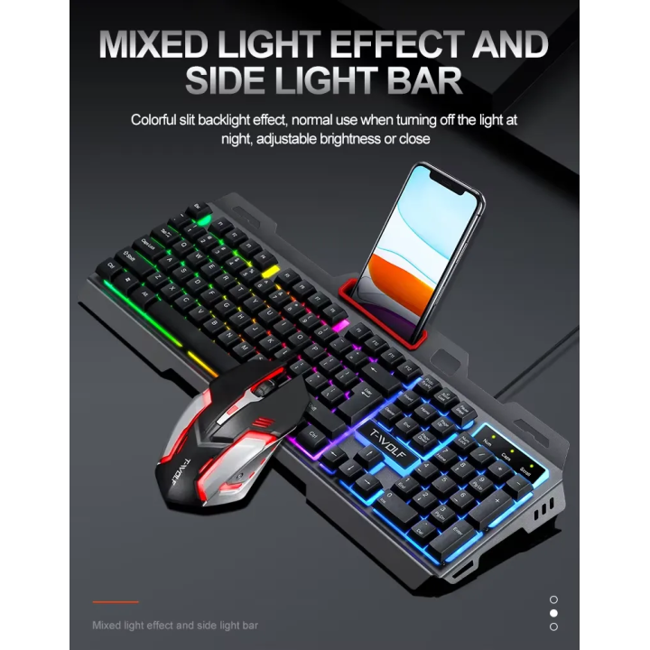 Klawiatura i Mysz z podświetleniem LED Zestaw Gamingowy Extralink TF600