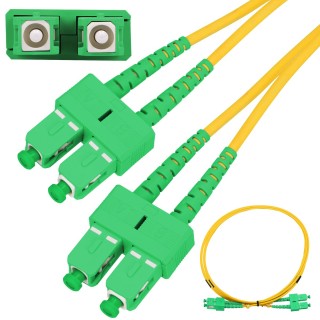 Patchcord SC/APC do SC/APC, jednomodowy duplex G652D, 3m 3mm