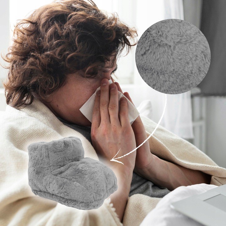 Elektryczny Ogrzewacz Do Stóp Ciepły But Grzejący Ocieplacz Miękki Szary