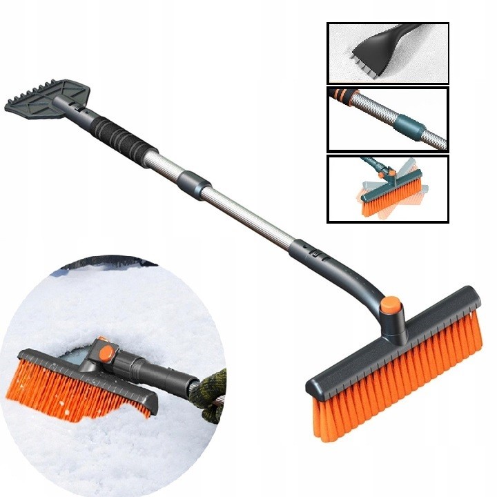Szczotka Do Odśnieżania Śniegu Skrobaczka Teleskopowa Do Lodu Szyb Samochodu