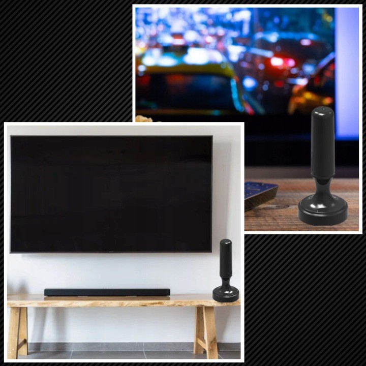 Mocna Antena Telewizyjna Pokojowa Do TV Naziemnej 30dBi DVB-T DVBT2 H.265 AH-0031