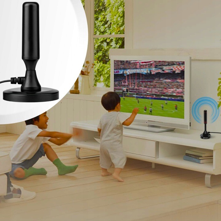 Mocna Antena Telewizyjna Pokojowa Do TV Naziemnej 30dBi DVB-T DVBT2 H.265 AH-0031