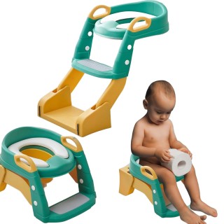 Nakładka Na Sedes Z Drabinką Antypoślizgową Dla Dzieci Zielony Nocnik WC Siedzisko