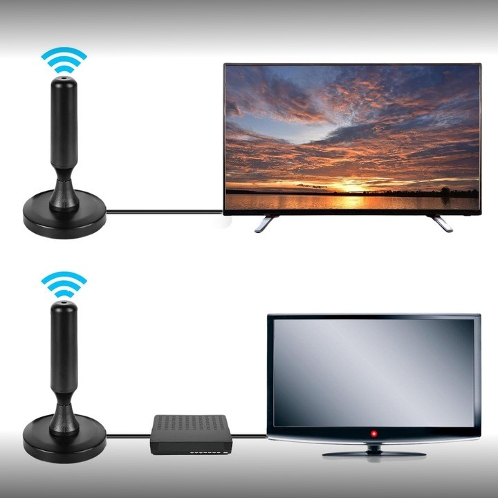 Mocna Antena Telewizyjna Pokojowa Do TV Naziemnej 30dBi DVB-T DVBT2 H.265 AH-0031