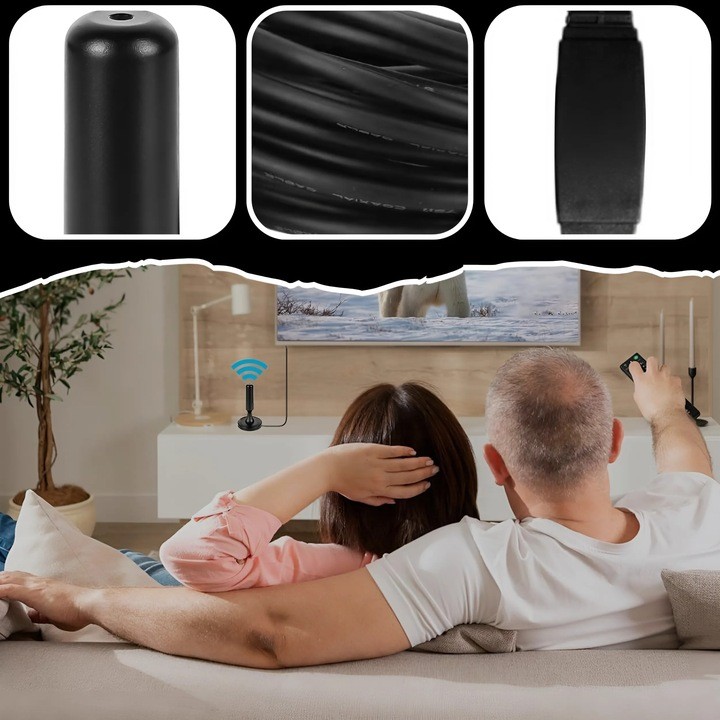 Mocna Antena Telewizyjna Pokojowa Do TV Naziemnej 30dBi DVB-T DVBT2 H.265 AH-0031