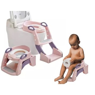 Nakładka Na Sedes Z Drabinką Antypoślizgową Dla Dzieci Różowy Nocnik WC Siedzisko