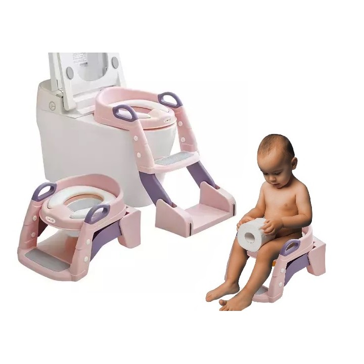 Nakładka Na Sedes Z Drabinką Antypoślizgową Dla Dzieci Różowy Nocnik WC Siedzisko