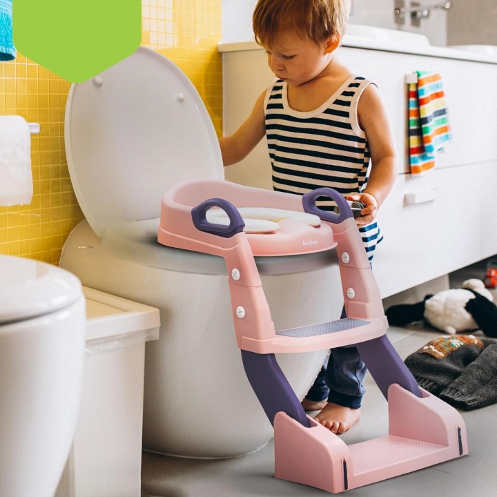 Nakładka Na Sedes Z Drabinką Antypoślizgową Dla Dzieci Różowy Nocnik WC Siedzisko
