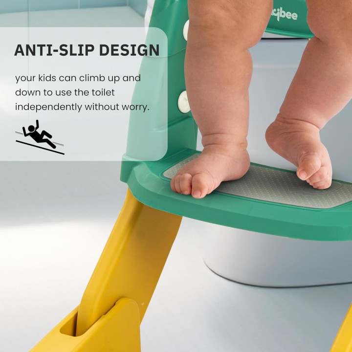 Nakładka Na Sedes Z Drabinką Antypoślizgową Dla Dzieci Zielony Nocnik WC Siedzisko