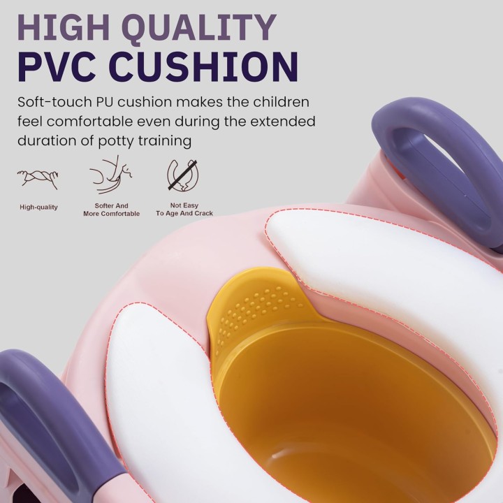 Nakładka Na Sedes Z Drabinką Antypoślizgową Dla Dzieci Różowy Nocnik WC Siedzisko