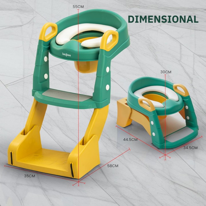 Nakładka Na Sedes Z Drabinką Antypoślizgową Dla Dzieci Zielony Nocnik WC Siedzisko