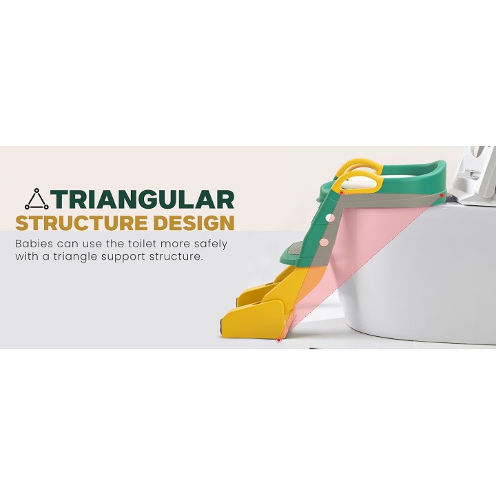 Nakładka Na Sedes Z Drabinką Antypoślizgową Dla Dzieci Zielony Nocnik WC Siedzisko