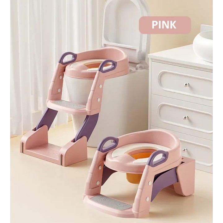 Nakładka Na Sedes Z Drabinką Antypoślizgową Dla Dzieci Różowy Nocnik WC Siedzisko