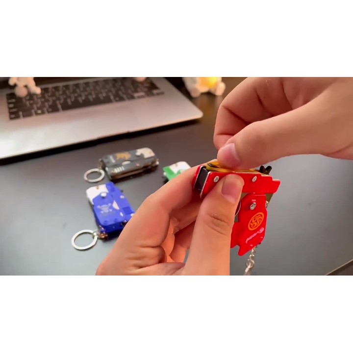 Pistolet Na Gumki Recepturki dla Dzieci Tarcza+Gumki Składany Brelok Zielony