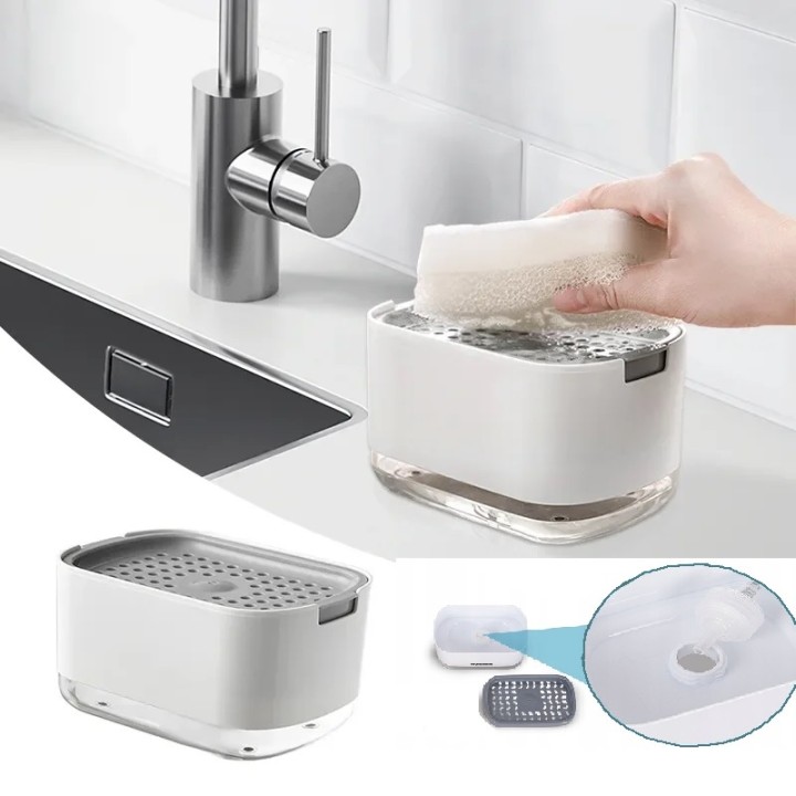 Kuchenny Dozownik Płynu Do Naczyń Detergentów Mydła Biały Ikonka KX3005