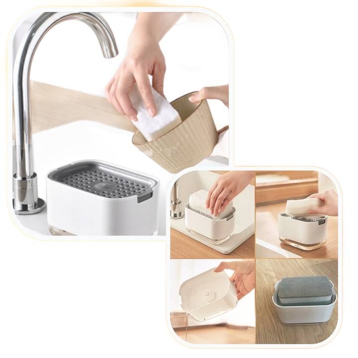 Kuchenny Dozownik Płynu Do Naczyń Detergentów Mydła Biały Ikonka KX3005