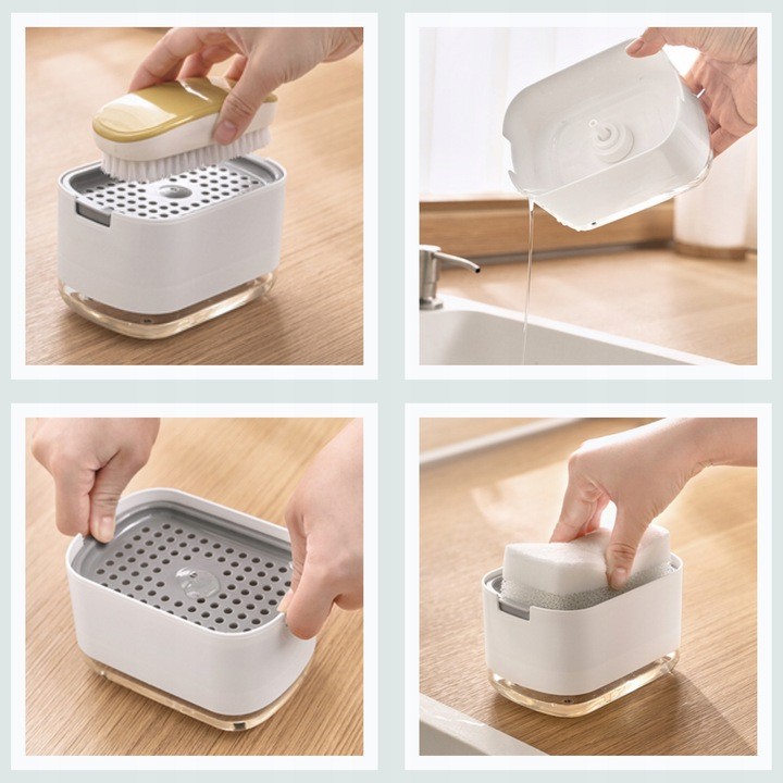 Kuchenny Dozownik Płynu Do Naczyń Detergentów Mydła Biały Ikonka KX3005