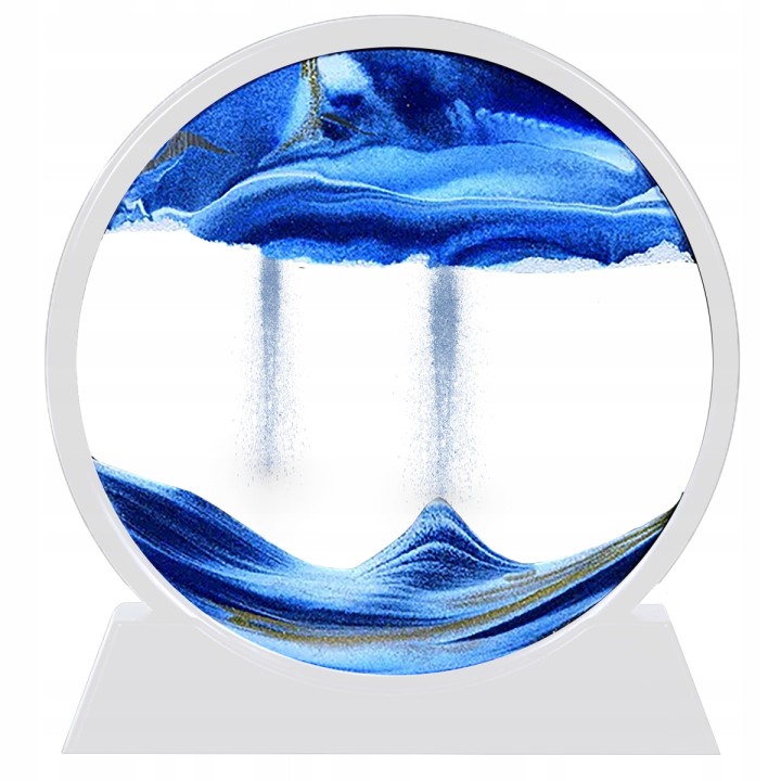 Klepsydra Z Ruchomym Piaskiem 3D Ozdobna Dekoracyjna Biała Ikonka KX3004