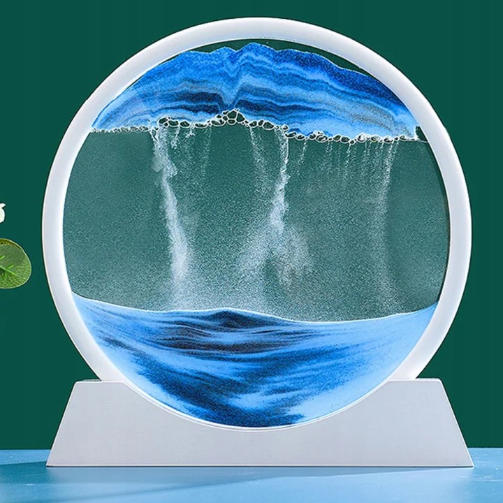 Klepsydra Z Ruchomym Piaskiem 3D Ozdobna Dekoracyjna Biała Ikonka KX3004